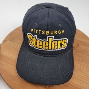 Vtg 90s Starter Pittsburgh Steelers NFL Football Wool Snapback Distressed Hat